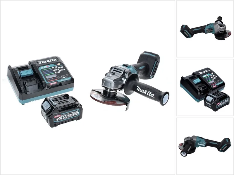 GA 005 GD1 Accu haakse slijper 40 V max. 125 mm Borstelloos XGT + 1x oplaadbare accu 2,5 Ah + lader de Makita – image du produit
