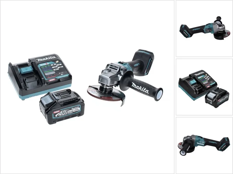 GA 005 GM1 Accu haakse slijper 40 V max. 125 mm Borstelloos XGT + 1x oplaadbare accu 4.0 Ah + lader fra Makita – produktbillede