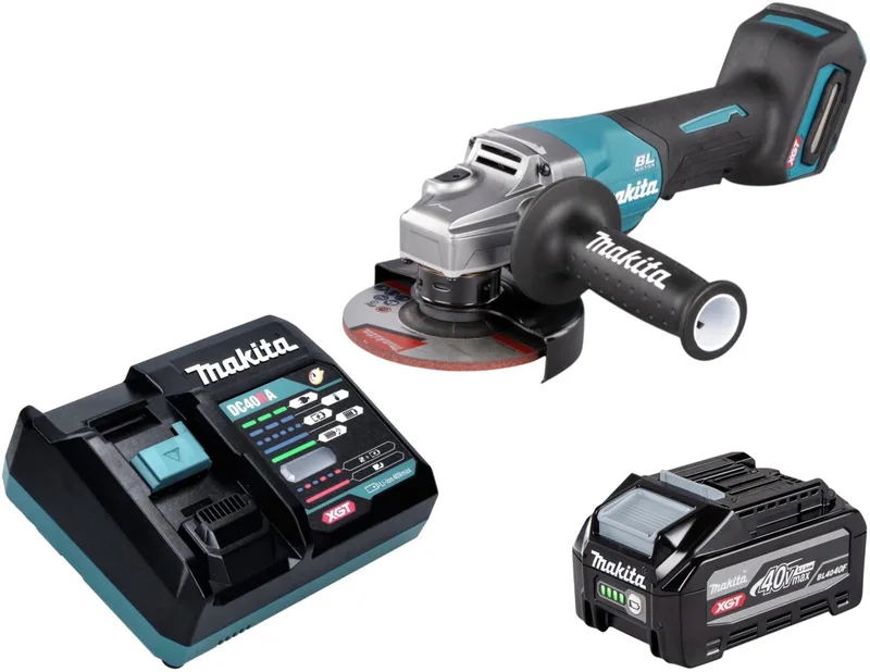 GA 016 GU101 accu-haakse slijper 40 V max. 125 mm borstelloos + 1x accu 4,0 Ah + oplader by Makita – product image
