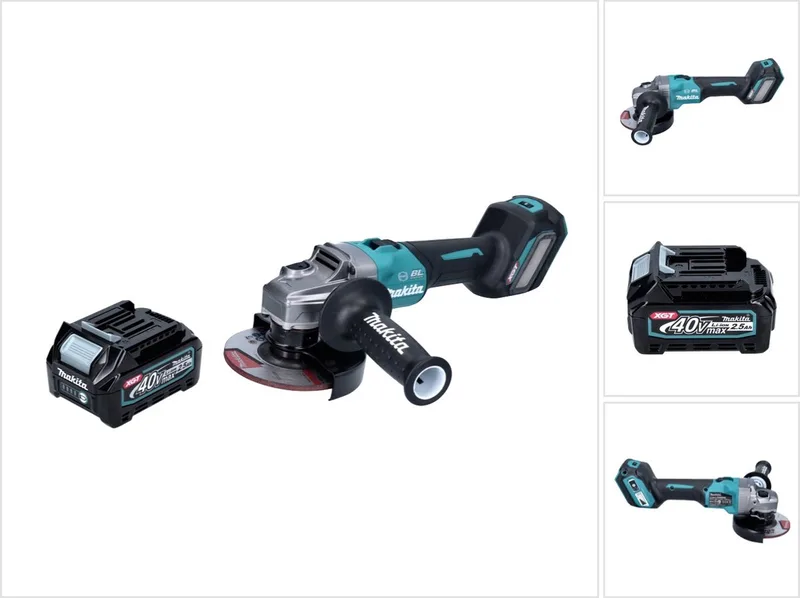 GA 023 GD1 accu haakse slijper 40 V max. 125 mm borstelloos XGT + 1x accu 2,5 Ah - zonder oplader van Makita – productafbeelding