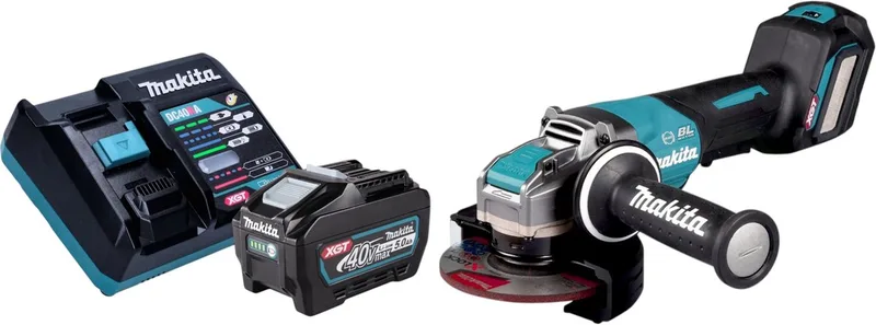 GA 044 GT101 Accu haakse slijper 40 V max. 125 mm X-LOCK Brushless + 1x oplaadbare accu 5.0 Ah + lader fra Makita – produktbillede