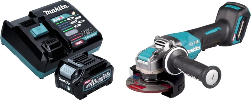 GA 047 GD101 Accu haakse slijper 40 V max. 125 mm X-LOCK Brushless + 1x oplaadbare accu 2,5 Ah + lader von Makita – Produktbild