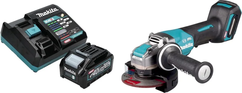 GA 047 GM101 Accu haakse slijper 40 V max. 125 mm X-LOCK Brushless + 1x oplaadbare accu 4.0 Ah + lader von Makita – Produktbild