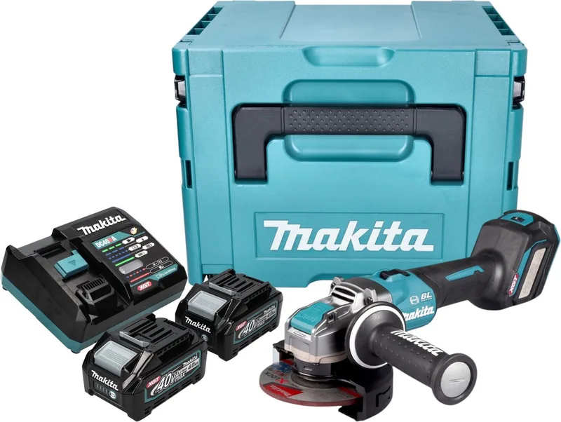 GA041GM201 Accu Haakse Slijper 125mm X-LOCK AWS-Ready XGT 40V Max 4.0Ah in Mbox von Makita – Produktbild