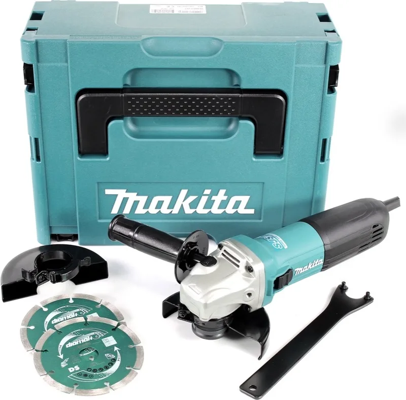 GA5040RJ Haakse slijper 125 mm in M-box + 2 diamantschijven de Makita – image du produit