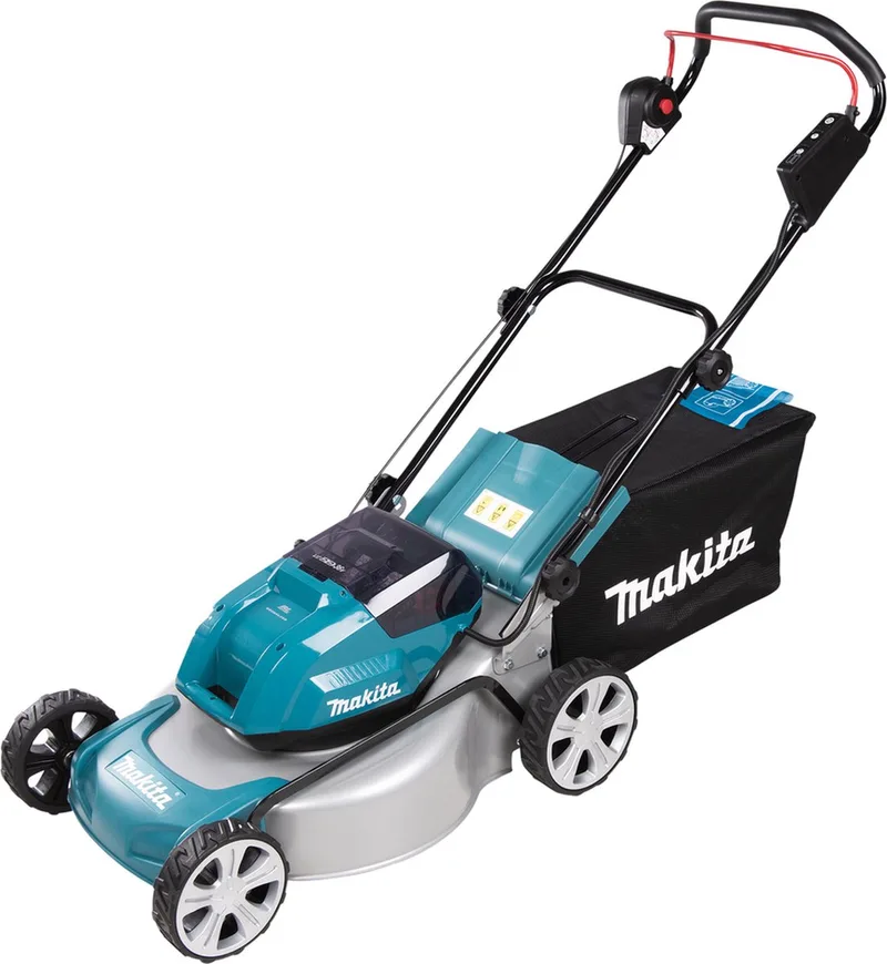 Geluidsarme Accugrasmaaier - 2 x 18V - 46 cm Maaibreedte - 60 L Grasopvangbak de Makita – image du produit