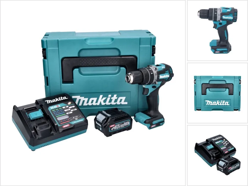 HP 002 GD101 accu-slagboormachine 40 V 64 Nm borstelloos + 1x accu 2,5 Ah + oplader + Makpac fra Makita – produktbillede