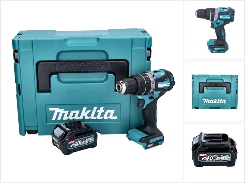 HP 002 GD101 accu-slagboormachine 40 V 64 Nm borstelloos + 1x accu 2,5 Ah + Makpac - zonder oplader de Makita – image du produit