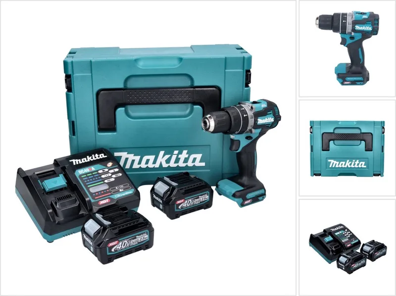 HP 002 GD201 accu-slagboormachine 40 V 64 Nm borstelloos + 2x accu 2,5 Ah + oplader + Makpac von Makita – Produktbild