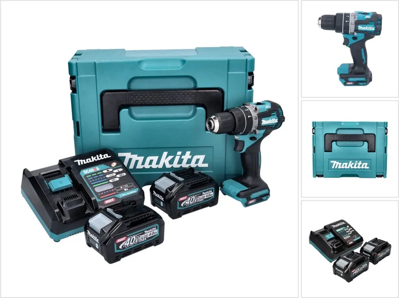 HP 002 GM201 accu-slagboormachine 40 V 64 Nm borstelloos + 2x accu 4,0 Ah + oplader + Makpac by Makita – product image