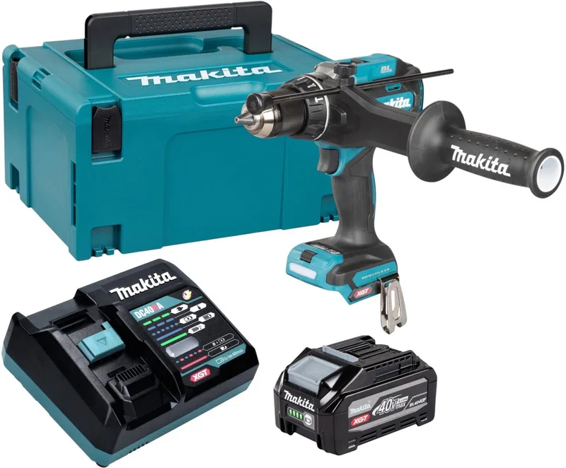 HP 003 GU101 accu-slagboormachine 40 V max. 180 Nm borstelloos + 1x accu 4,0 Ah + oplader + Makpac de Makita – image du produit