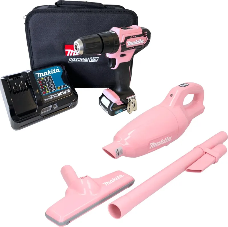 HP 333 DSAP1 accu klopboormachine 12 V 30 Nm roze + 1x oplaadbare accu 2.0 Ah + lader + tas von Makita – Produktbild