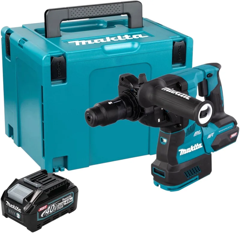 HR 002 GM101 accu-boorhamer 40 V max. 2,9 J SDS-PLUS borstelloos + 1x accu 4,0 Ah + Makpac - zonder oplader by Makita – product image