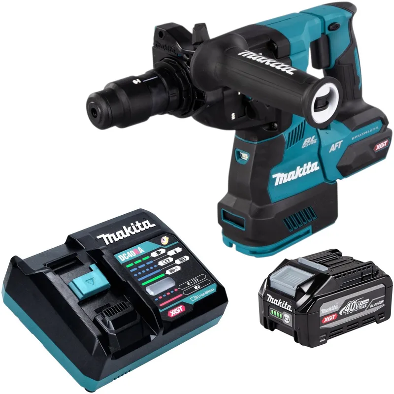 HR 002 GU101 accu-boorhamer 40 V max. 2,9 J SDS plus borstelloos + 1x accu 4,0 Ah + oplader de Makita – image du produit