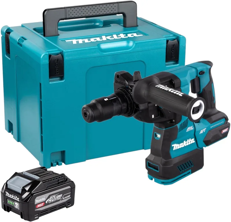 HR 002 GU101 accu-boorhamer 40 V max. 2,9 J SDS plus borstelloos + 1x accu 4,0 Ah + Makpac - zonder oplader von Makita – Produktbild