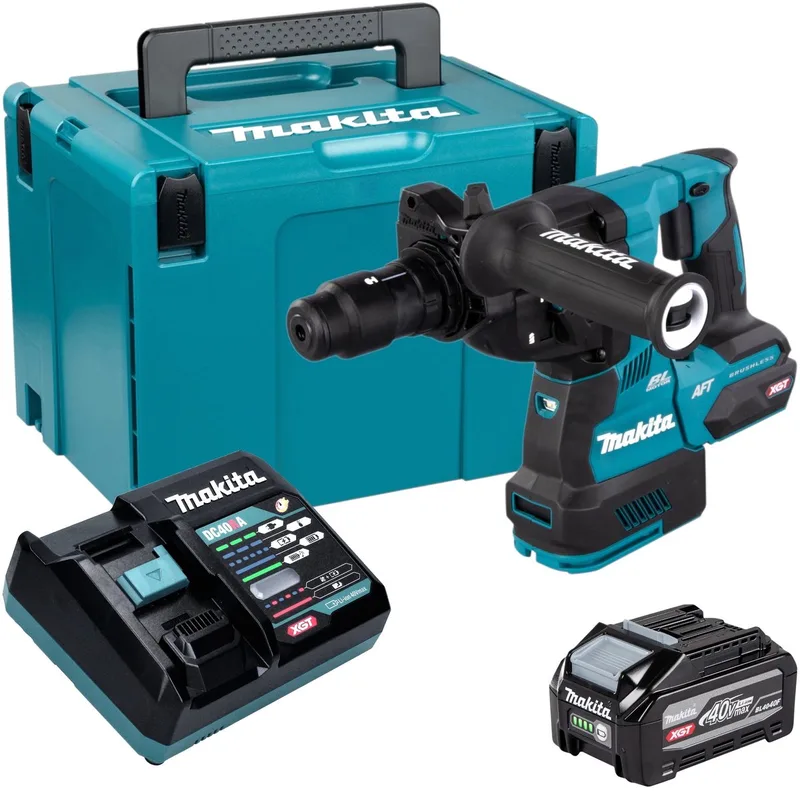 HR 002 GU101 accu-boorhamer 40 V max. 2,9 J SDS plus Brushless + 1x accu 4,0 Ah + oplader + Makpac de Makita – image du produit