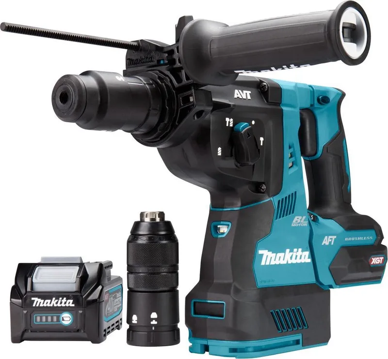 HR002GM204 40V Li-Ion accu SDS-Plus combihamer set (2x 4,0Ah) incl. stofafzuigsysteem in Mbox - 2,9J - koolborstelloos de Makita – image du produit