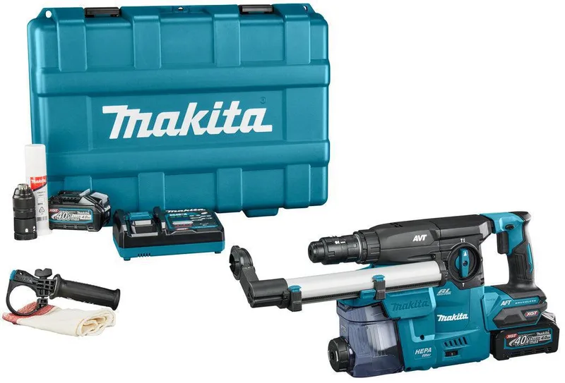 HR009GM202 Accu combihamer SDS-Plus 3,9J + snelwisselboorkop + stofafzuiging XGT 40V Max 4.0Ah in koffer de Makita – image du produit