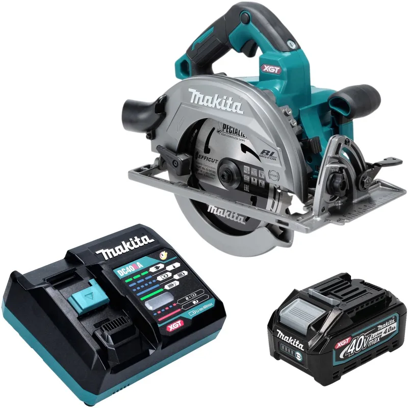 HS 003 GM101 accu-handcirkelzaag 40 V max. 190 mm borstelloos + 1x accu 4,0 Ah + oplader von Makita – Produktbild