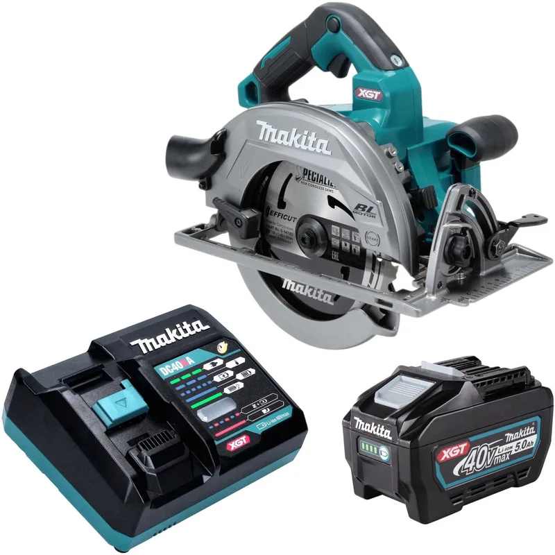 HS 003 GT101 accu-handcirkelzaag 40 V max. 190 mm borstelloos + 1x accu 5,0 Ah + oplader de Makita – image du produit