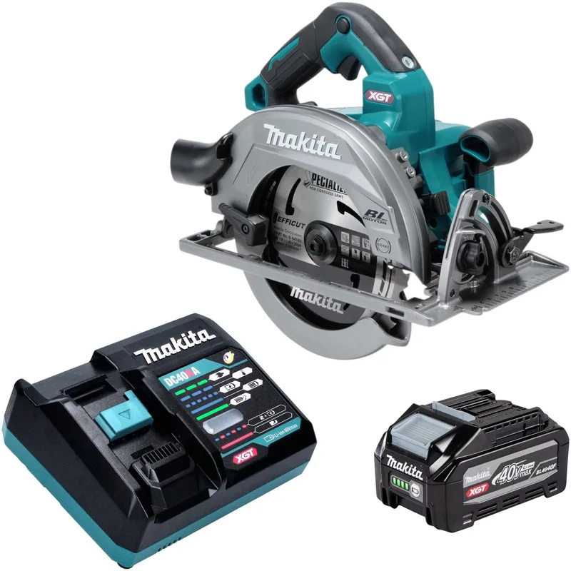 HS 003 GU101 accu-handcirkelzaag 40 V max. 190 mm borstelloos + 1x accu 4,0 Ah + oplader von Makita – Produktbild