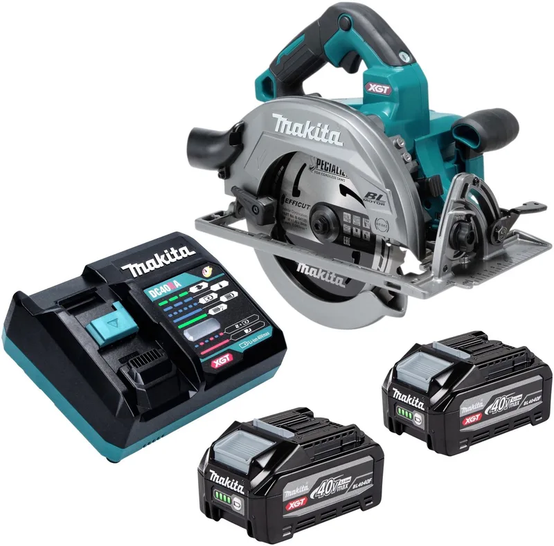 HS 003 GU201 accu-handcirkelzaag 40 V max. 190 mm borstelloos + 2x accu 4,0 Ah + oplader fra Makita – produktbillede