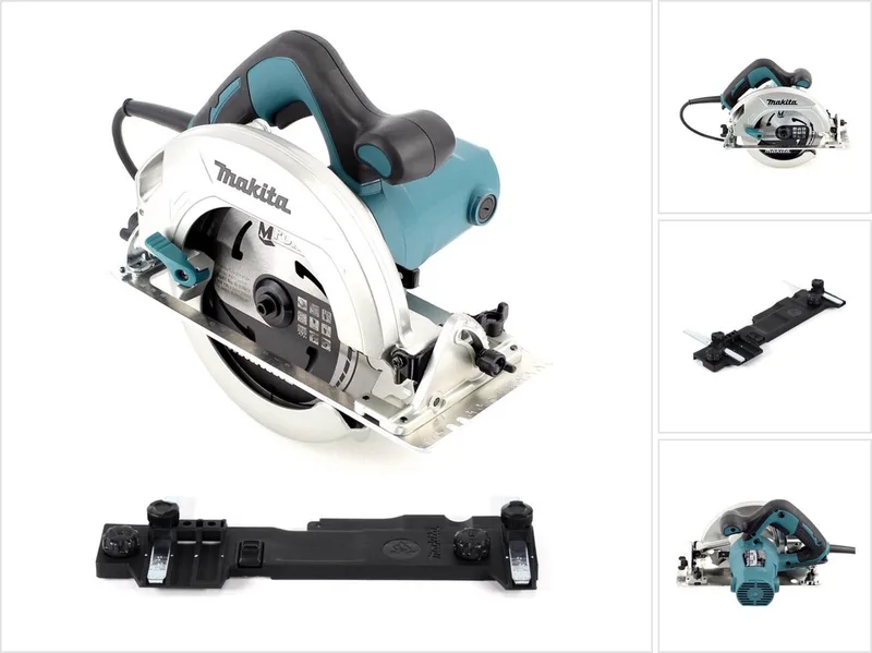 HS 7601 1200W handcirkelzaag + 190 mm zaagblad + adapter voor geleiderail C de Makita – image du produit