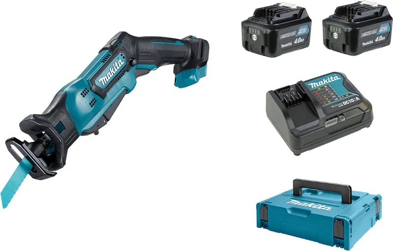 JR103DSMJ 10.8V Li-Ion schuifaccu reciprozaag set (2x 4.0Ah accu) in Mbox - snelwissel van Makita – productafbeelding