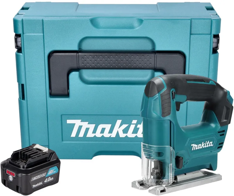 JV 101 DM1J accu-decoupeerzaag 12 V max. 65 mm + 1x accu 4,0 Ah + Makpac - zonder oplader från Makita – produktbild