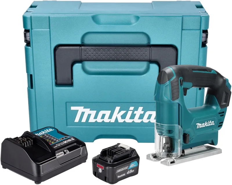 JV 101 DSM1J accu-decoupeerzaag 12 V max. 65 mm + 1x accu 4,0 Ah + oplader + Makpac de Makita – image du produit