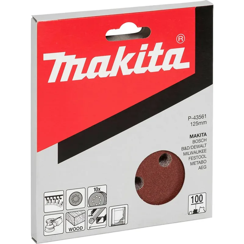K100 125mm Schuurschijf red v. (10 stuks) - P-43561 van Makita – productafbeelding 2 van 2