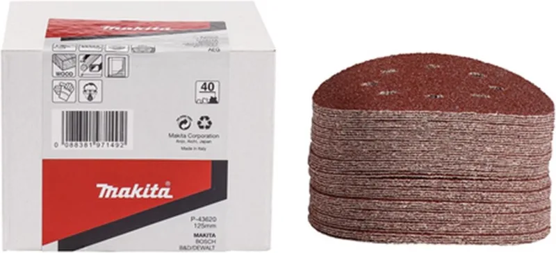 K100 125mm Schuurschijf Red Velcro - P-43658 von Makita – Produktbild