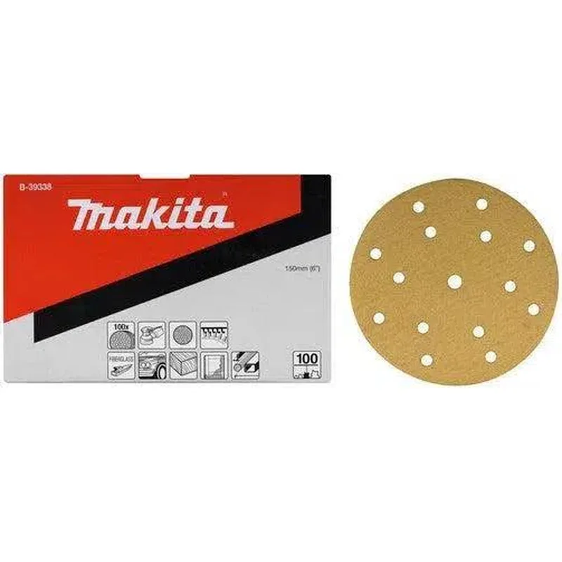 K100 150mm Schuurschijf Yellow Velcro - B-39338 von Makita – Produktbild