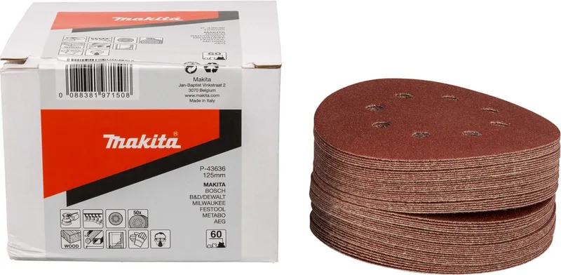 K60 125mm Schuurschijf Red Velcro - P-43636 de Makita – image du produit