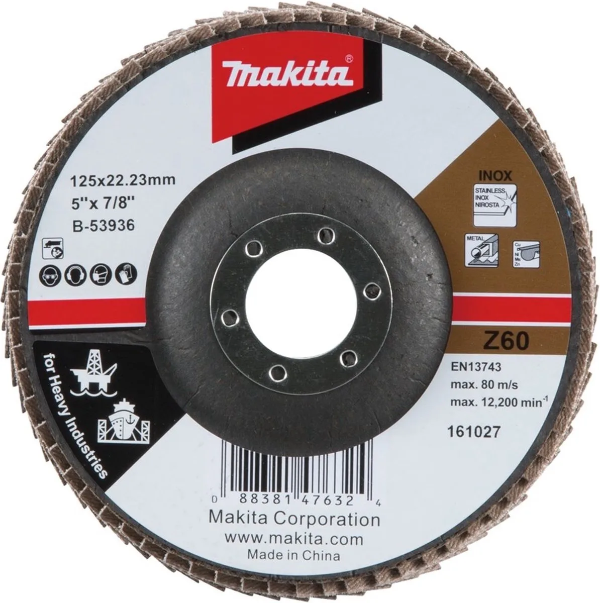 Lamellenschijf 125X22,23Mm Z60 - B-53936 van Makita – productafbeelding