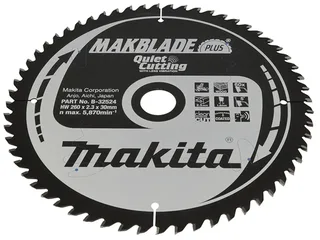 MAKBLADE B-32524 Lame de scie circulaire au carbure 260 x 30 x 1.8 mm Nombre de dents: 60 1 pc(s) de Makita – image du produit 1 sur 2