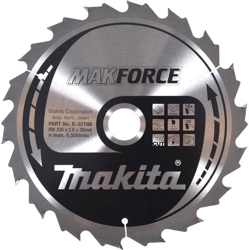 MAKFORCE Zaagblad 235x30x18T - B-32166 de Makita – image du produit