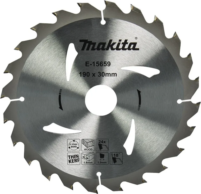Makita 190 x 30 mm 24-tands Cirkelzaagblad Hout - E-15659 de Makita – image du produit