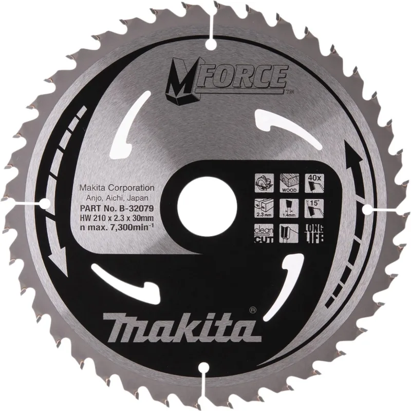 Makita 210 x 30 mm 40-tands Cirkelzaagblad Hout | Mforce - B-32079 de Makita – image du produit