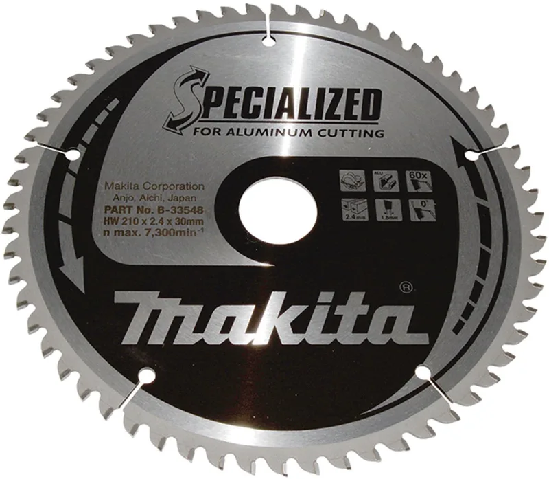 Makita 210 x 30 mm 60-tands Cirkelzaagblad Aluminium | Specialized - B-33548 von Makita – Produktbild