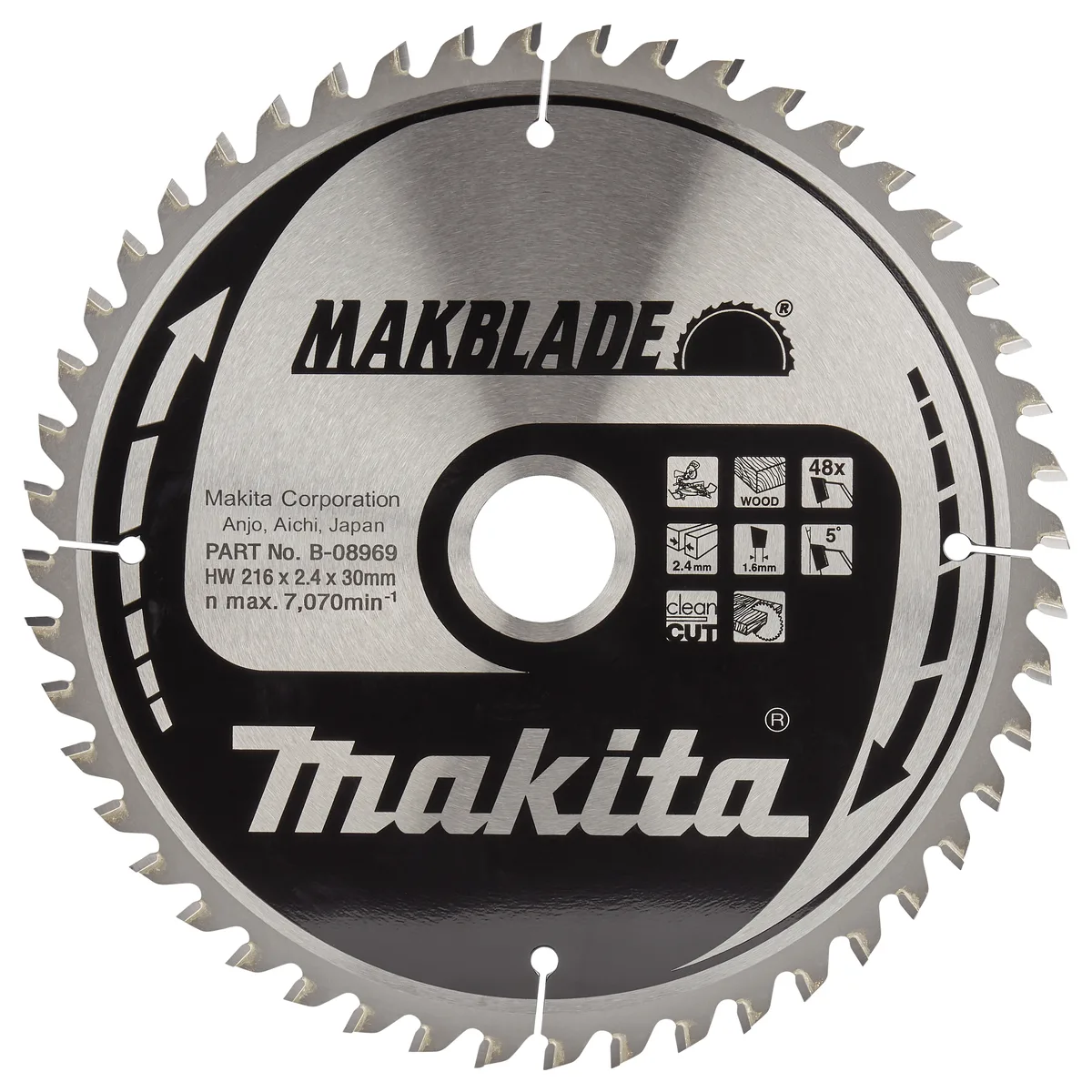 Makita 216 x 30 mm 48-tands Afkortzaagblad Hout | Makblade - B-08969 by Makita – product image