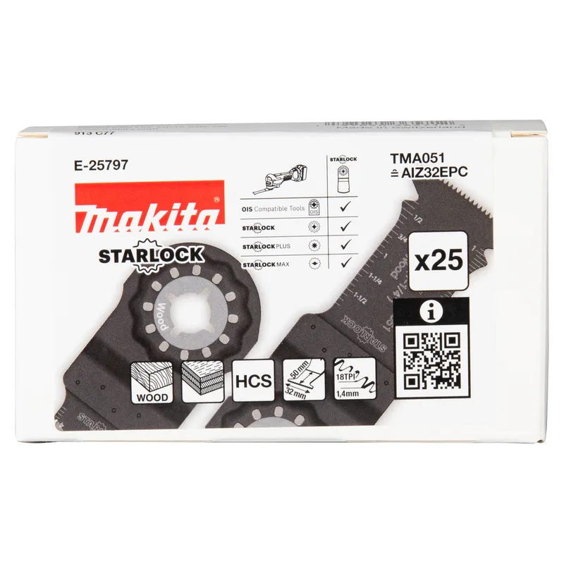 Makita 32x50mm Invalzaagblad hout 25 stuks - TMA051 - E-25797 von Makita – Produktbild