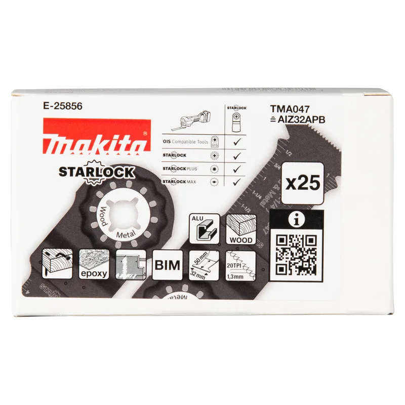 Makita 32x50mm Invalzaagblad hout&staal 25 stuks - TMA047 - E-25856 de Makita – image du produit