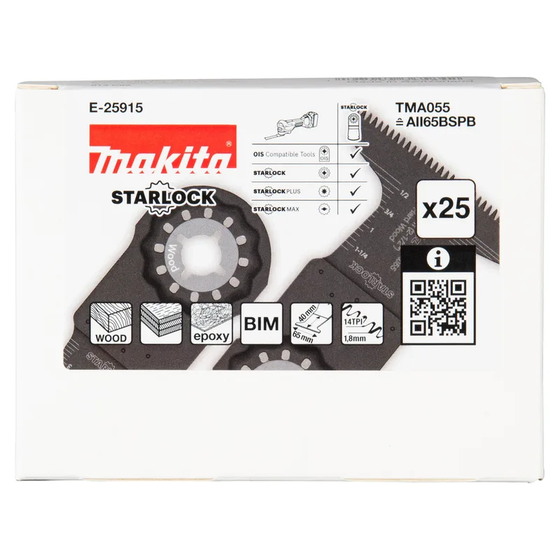 Makita 65x40mm Invalzaagblad hout 25 stuks - TMA055 - E-25915 de Makita – image du produit
