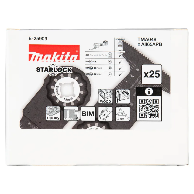 Makita 65x40mm Invalzaagblad hout&spijkers 25 stuks - TMA048 - E-25909 von Makita – Produktbild