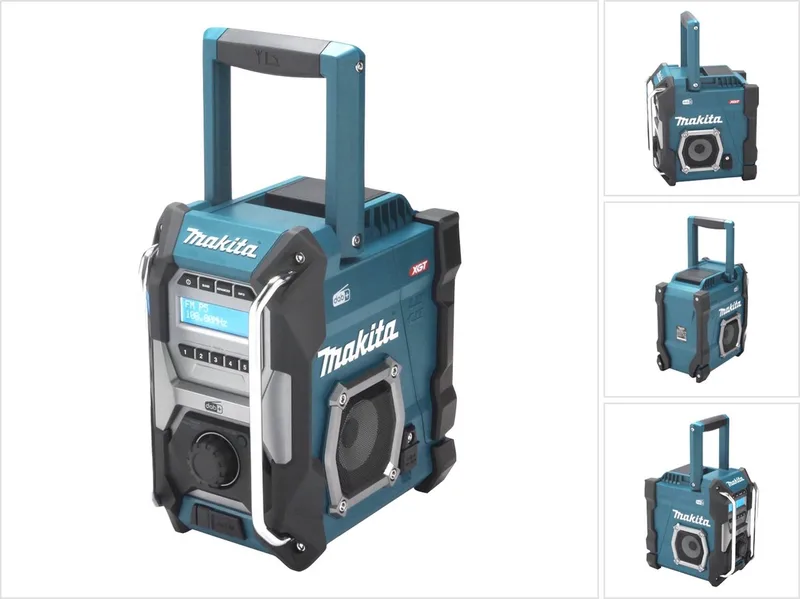 MR003GZ Bouwradio FM DAB/DAB+ 40V max excl. accu's en lader van Makita, Zwart – Turquoise – productafbeelding