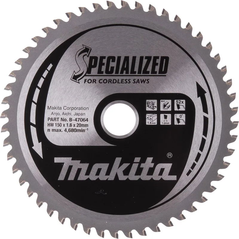 Sägeblatt für Alu 150x20x52Z B-47064 von Makita – Produktbild