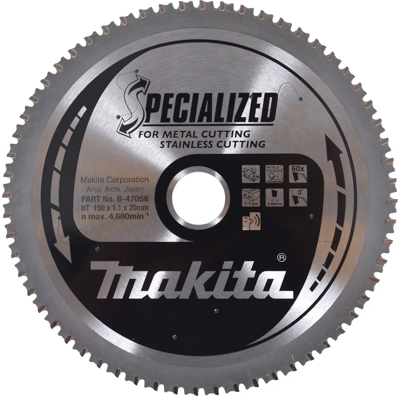 B-47058 B-47058 Lame de scie circulaire 150 x 20 mm Nombre de dents: 60 1 pc(s) de Makita – image du produit