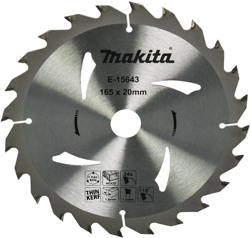 Ø 165mm Asgat 20mm 24T Cirkelzaagblad voor Hout - E-15643 von Makita – Produktbild