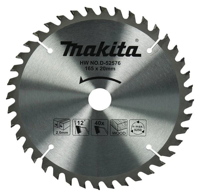 Ø 165mm Asgat 20mm 40T Cirkelzaagblad voor Hout | Standaard - D-52576 by Makita – product image